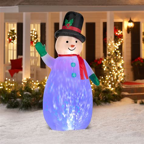 Gemmy Industries Light Show Snowman Christmas Inflatable Multicolored ...