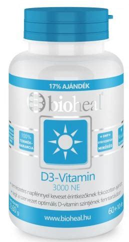 Bioheal D3 vitamin 3000 NE lágykapszula 70 db