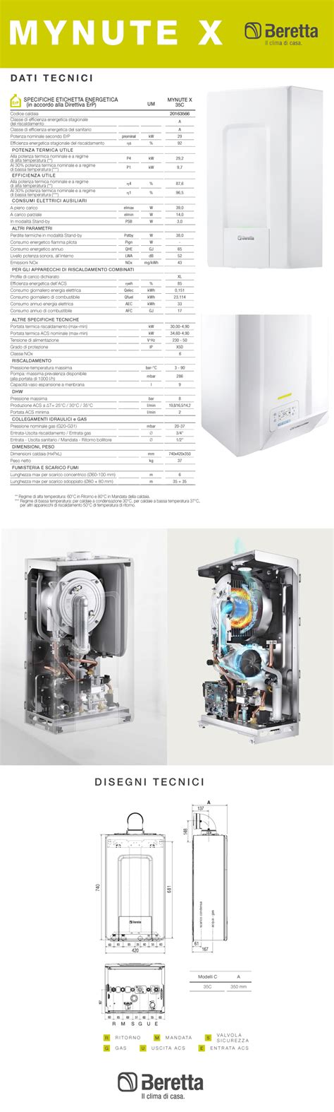 Caldaia A Condensazione Beretta Mynute X 35C P C S I Camera Stagna 29