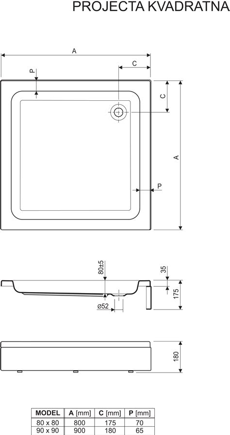 TUŠ KADA PROJECTA 90X90 O AQUAESTIL SR 1541 Kuhinje I Kupatila