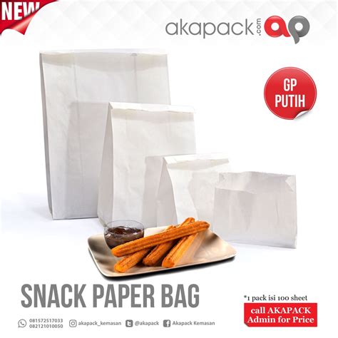 Jual KANTONG KERTAS PAPER BAG MAKANAN POLOS Uk 30x15 5x10cm Shopee