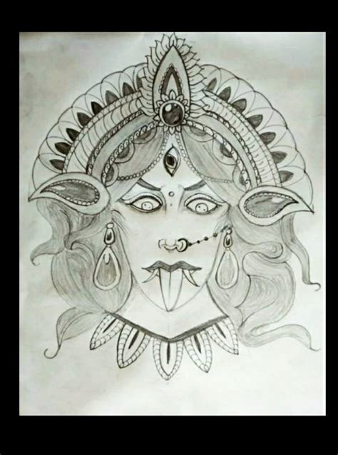 Maa Kali Sketch / Kali maa pen on paper, traced on a lightboard from ...