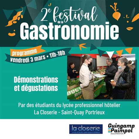 Festival de la gastronomie Guingamp Lycée Hôtelier La Closerie