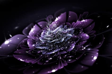 Fractal Flower Abstraction Glare Dots Hd Wallpaper Peakpx