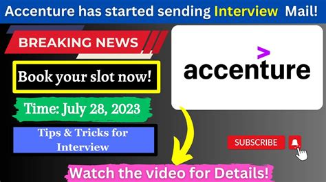 Accenture Interview Mail Slot Booking Time Th July