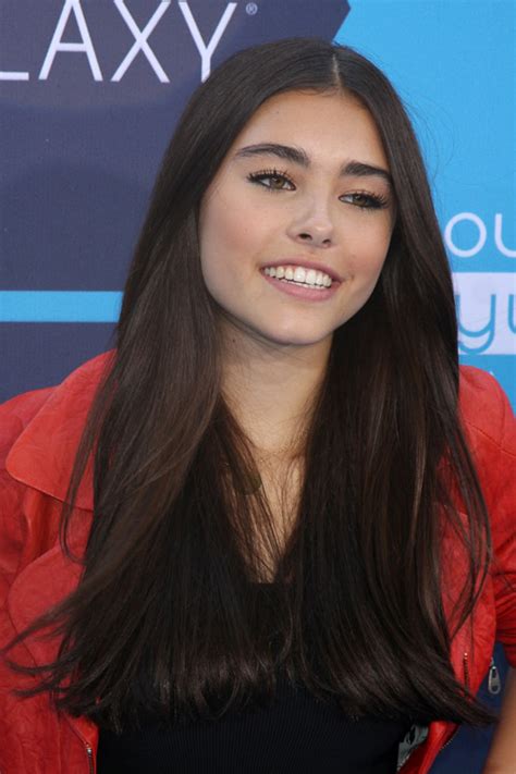 Madison Beer Straight Dark Brown Flat Ironed Hairstyle Steal Her Style