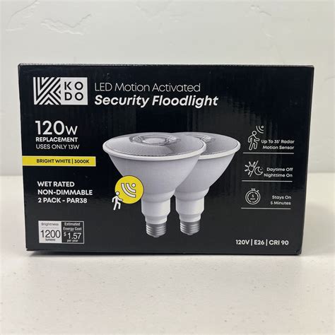 Kodo Led Motion Activated Security Floodlights Daylight Bright White