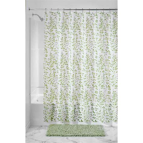 Idesign Vine Green And White Peva Shower Curtain 72 X 72