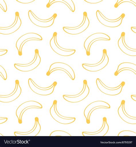 Doodle banana seamless pattern background Vector Image