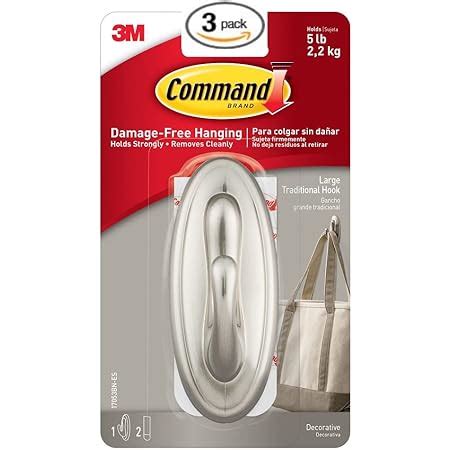 Amazon Command Large Forever Classic Metal Hook Brushed Nickel