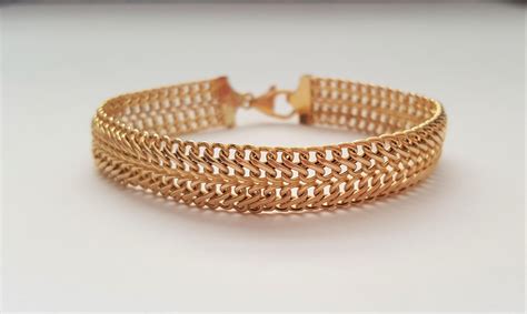 14kt Yellow Gold Link Mesh Bracelet Italian Designer Milor At 1stdibs 14k Italy Milor Bracelet