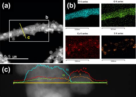 A Bright Field Tem Image Of Tio Cus Composite B Eds Mapping And