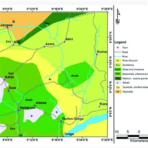 Regional Geological Map Of Southern Part Of Nasarawa Showing Part Of