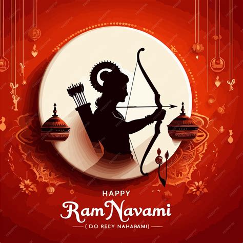 Premium Vector Lord Shri Ram Navami Festival Wishes Background Hindu God Rama