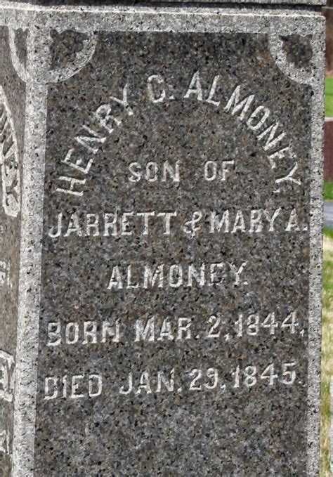 Henry Almoney 1844 1845 Memorial Find A Grave