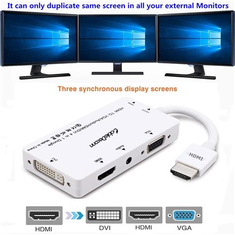 CableDeconn DisplayPort HDMI VGA DVI 変換 アダプター 最大解像度1920X1080P対応 DP HDM