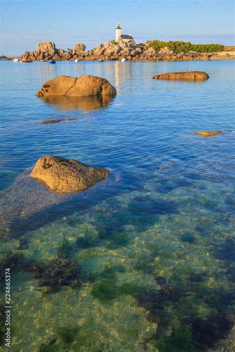 Phare de Pontusval Brignogan Plages Finistère Bretagne Stock Photo