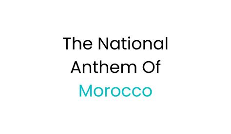 The National Anthem of Morocco (Arabic + English + Transcription) - Lingualid