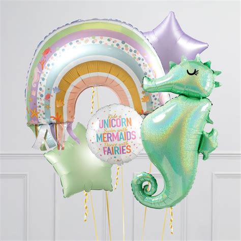 Under The Sea Rainbow Inflated Crazy Balloon Bunch Helium Balloons