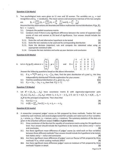 Mva S Multivariate Analysis St Opp Nov Nust Past