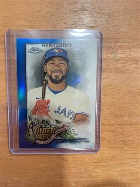 Topps Allen Ginter Chrome Teoscar Hernandez Blue Refractor