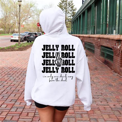 Jelly Roll Hoodie Jelly Roll One Drink Away From the Devil Hoodie Jelly ...