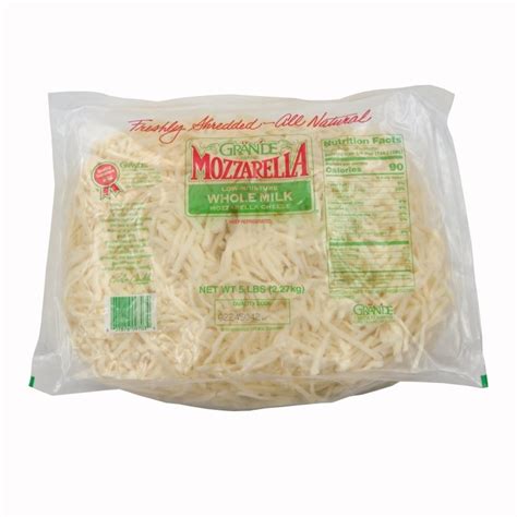 GRANDE LOW MOISTURE WHOLE MILK MOZZARELLA CHEESE SHREDDED US Foods