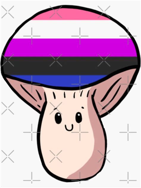 Gender Fluid Pride Mushroom Sticker For Sale By Kaitlouise Redbubble