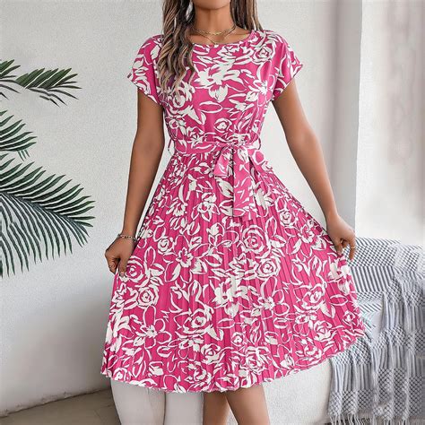 Summer Saving Clearance 2024 EAUFUM Petite Summer Dresses For Women