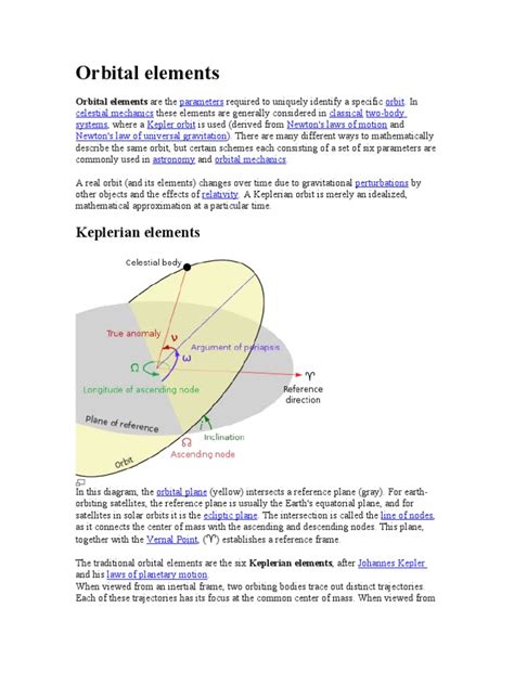 Orbital Elements | PDF | Orbit | Periodic Phenomena