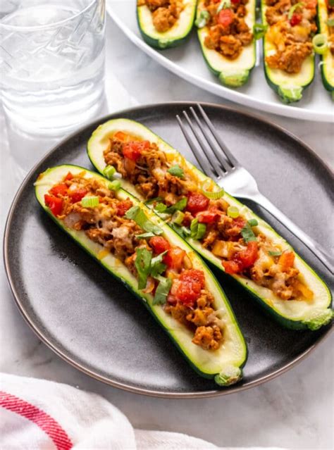 Healthy Zucchini Taco Boats Low Calorie Skinny Fitalicious®