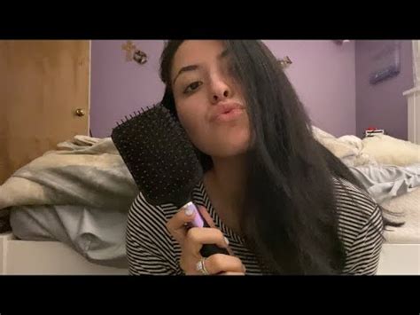 Asmr Brushing My Own Hair Whispering Youtube