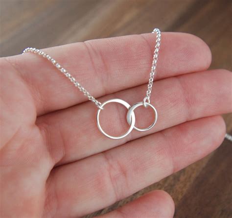 Linked Circles Necklace In Sterling Silver Connected Circles Etsy