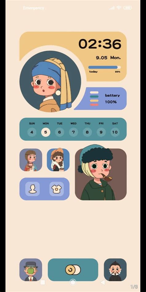 Wallpaper Home Screen Widgets Cute Cartoon Illustration