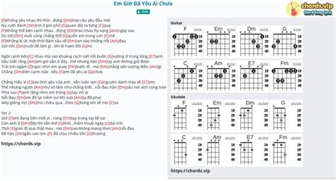 Chord Em Giờ Đã Yêu Ai Chưa Dug Tab Song Lyric Sheet Guitar Ukulele Chordsvip