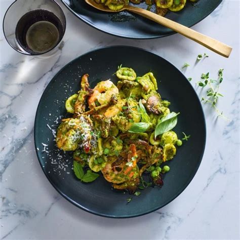 Orecchiette au pesto d épinards et aux crevettes Recette Minceur WW