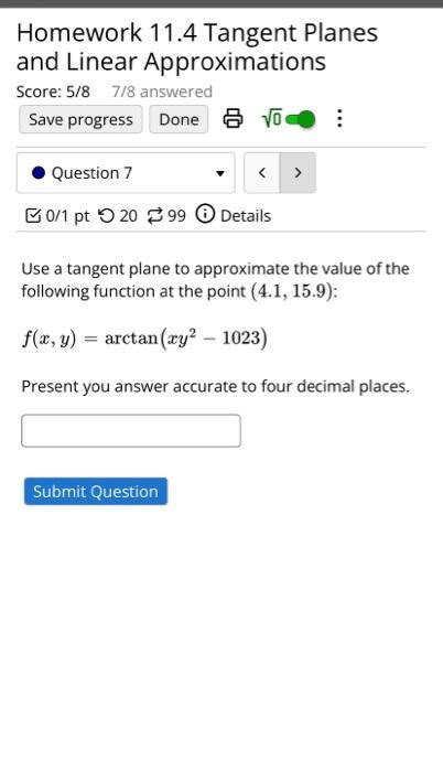 Solved Homework Tangent Planes And Linear Chegg