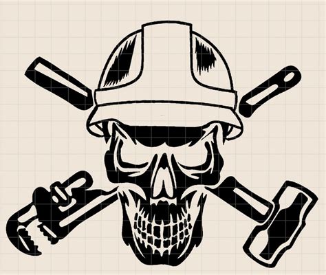 Oilfield Roughneck Skull Hard Hat Png Rig Trash Roughneck Png