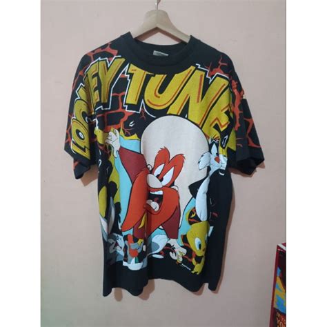 Jual Kaos Aop Vintage Oversize Looney Tunes Help Shopee Indonesia