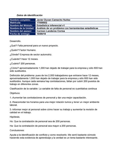 Camacho Duvan Analizandoproblemas Datos de identificación Nombre