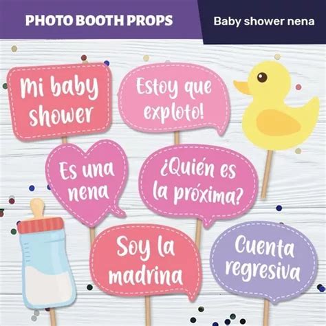 Photo Props Baby Shower Nena Carteles Imprimibles MercadoLibre