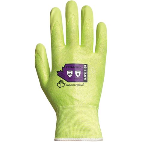 Superior Glove Works Ltd Hi Viz S18taxfn Cut Resistant Gloves Size 9 18 Gauge Foam Nitrile