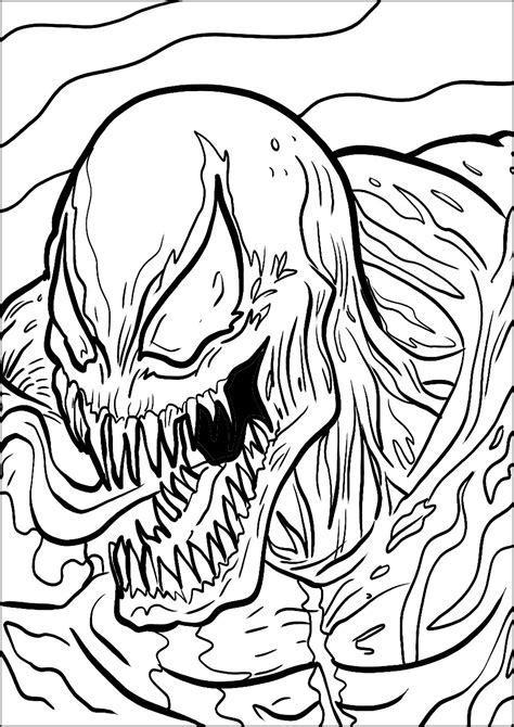 Venom In Un Disegno Da Colorare Spaventoso Disegni De Venom Facili