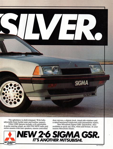 1984 Gk Mitsubishi Sigma 26 Litre Gsr Page 2 Aussie Original Magazine