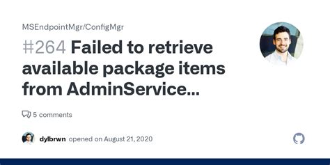 Failed To Retrieve Available Package Items From Adminservice Endpoint