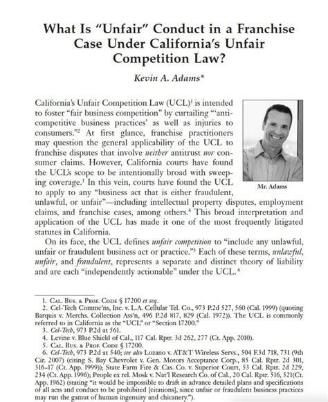 What Is Unfair Conduct In A Franchise Case Under California S Unfair