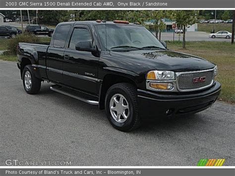 Onyx Black 2003 Gmc Sierra 1500 Denali Extended Cab Awd Sandstone Interior