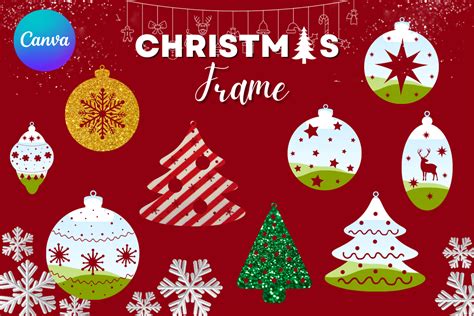 Christmas Ornament Canva Frame Decorate6 Graphic By Mellow Template