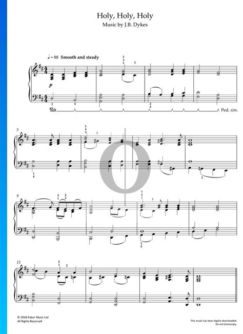 Holy, Holy, Holy (John Bacchus Dykes) Piano Sheet Music - OKTAV