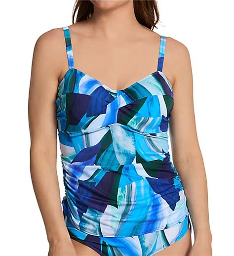 Aguda Beach Underwire Twist Front Tankini Top Splash 36d